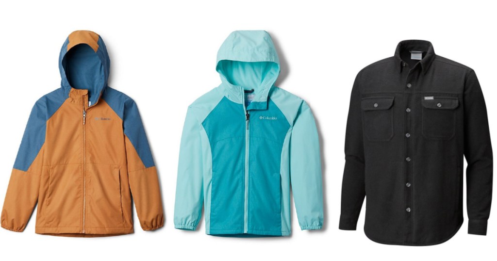 three columbia jackets