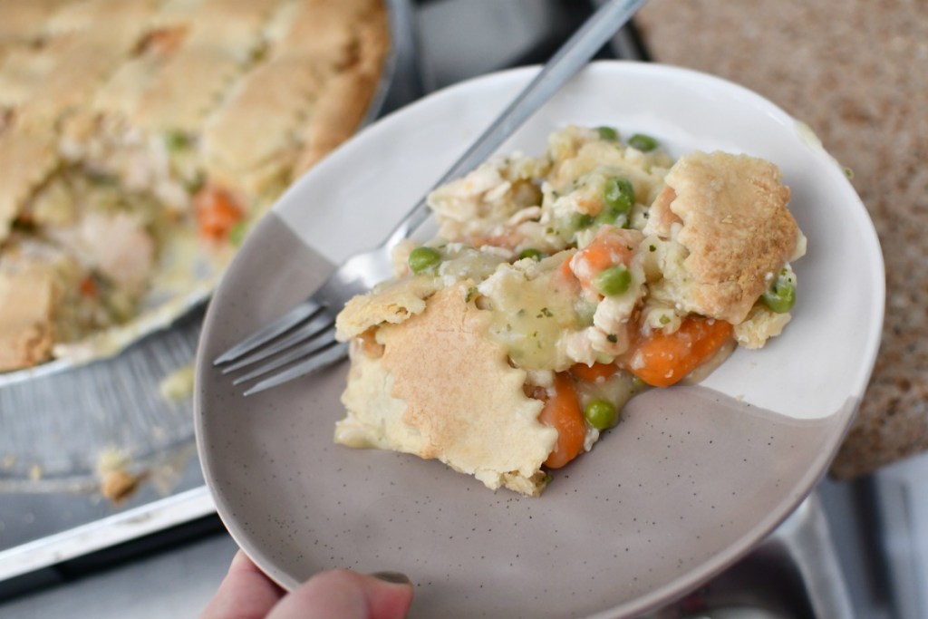 Costco Chicken Pot Pie in pan