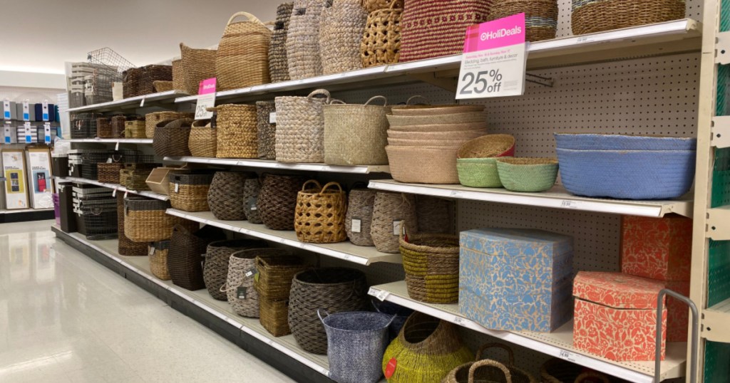 decorative storage on shelf at target