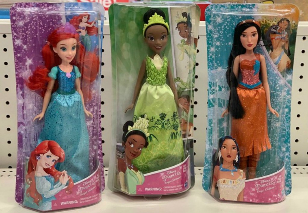 three Disney Princess dolls