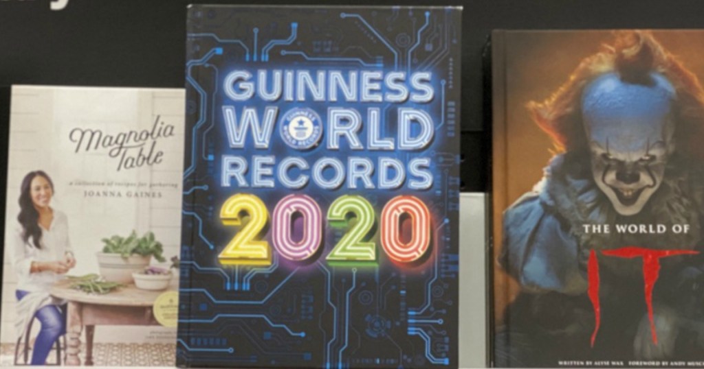 Guinness Book of World Records 2020 on shelf