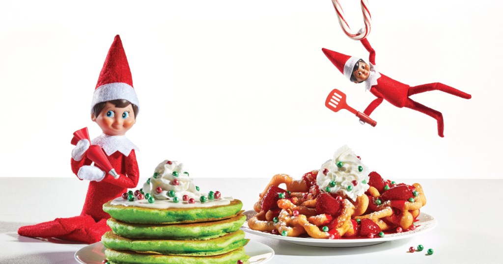 Elf on the Shelf with IHOP menu items