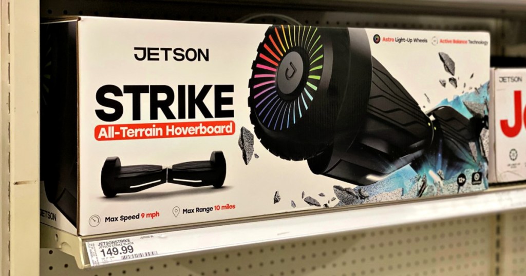 Jetson Strike Hoverboard on shelf at Target