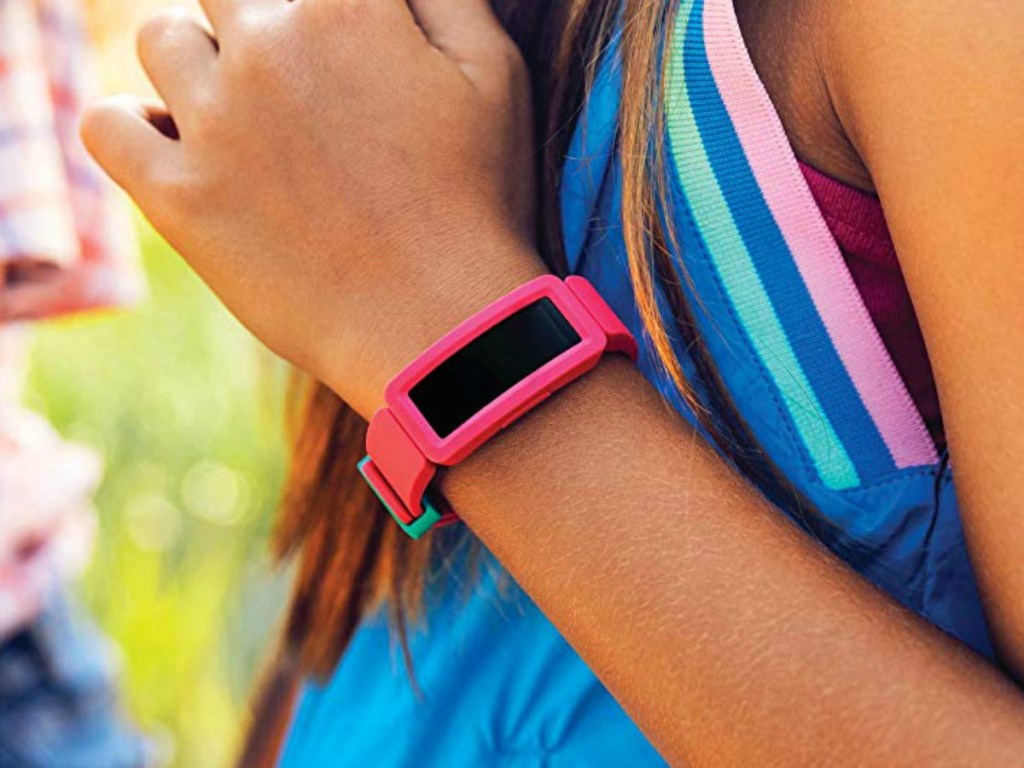 Girls wearing a Kids FitBit Ace Activity Tracker