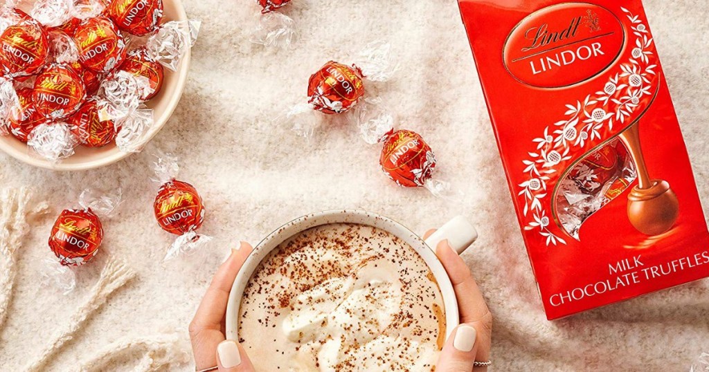 Lindt Lindor Truffles with a coffee mug