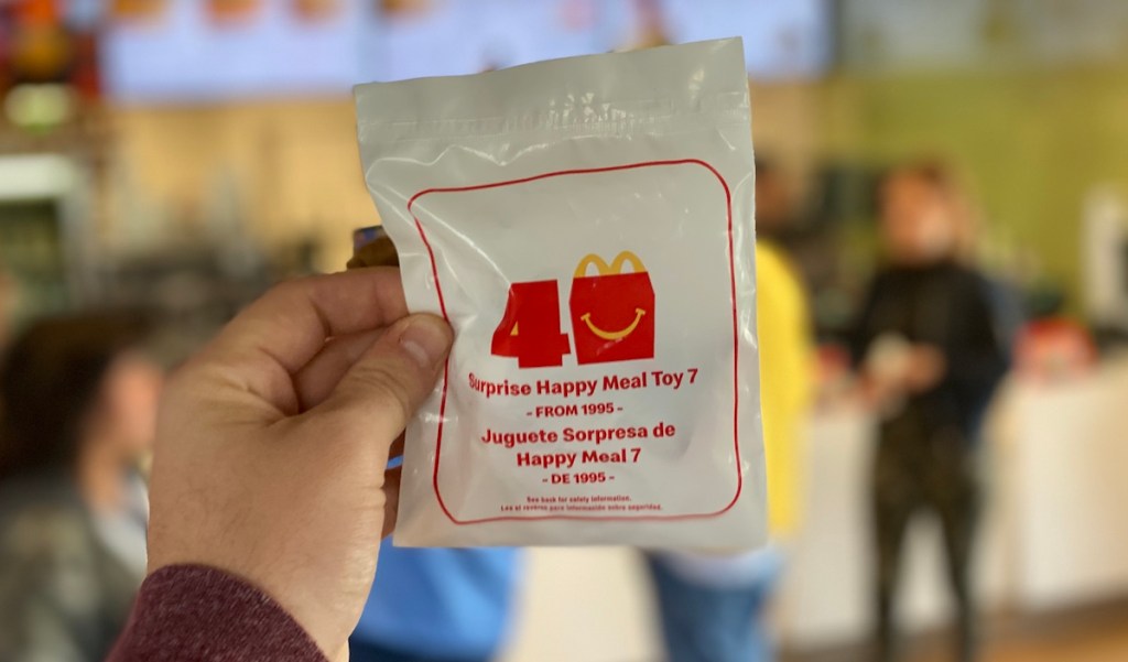 hand holding McDonald's Surprise Toy