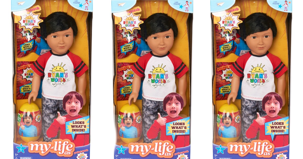three Ryan's World Doll box stock images