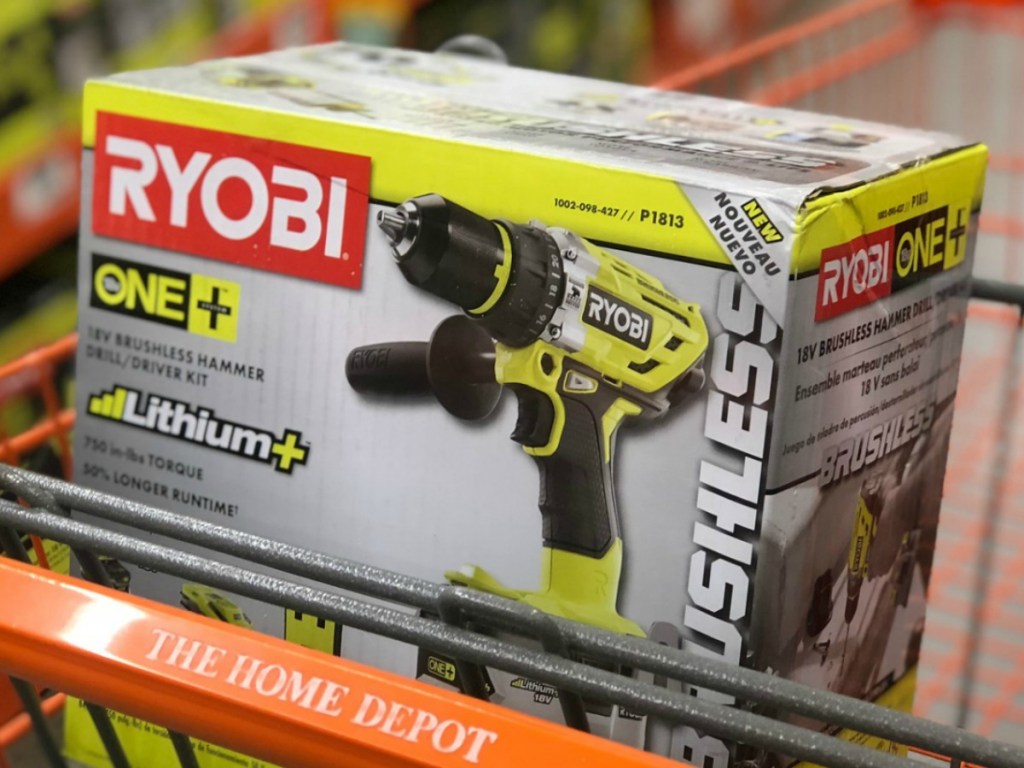 Ryobi Brushless Hammer in Cart at Home Depot