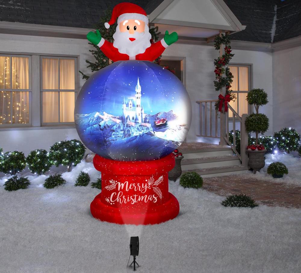 Santa on Globe Airblown Scene