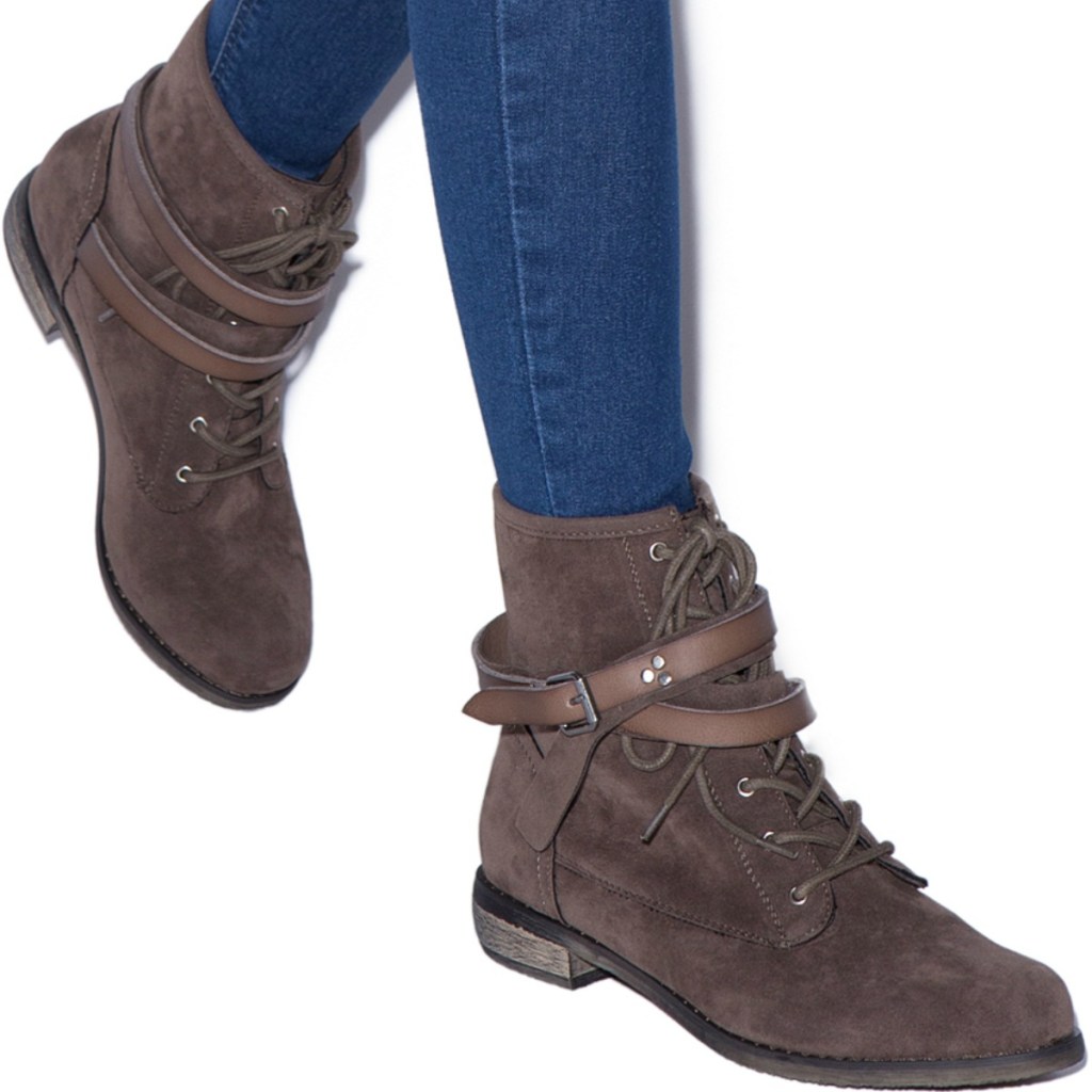 Women wearing brown boots
