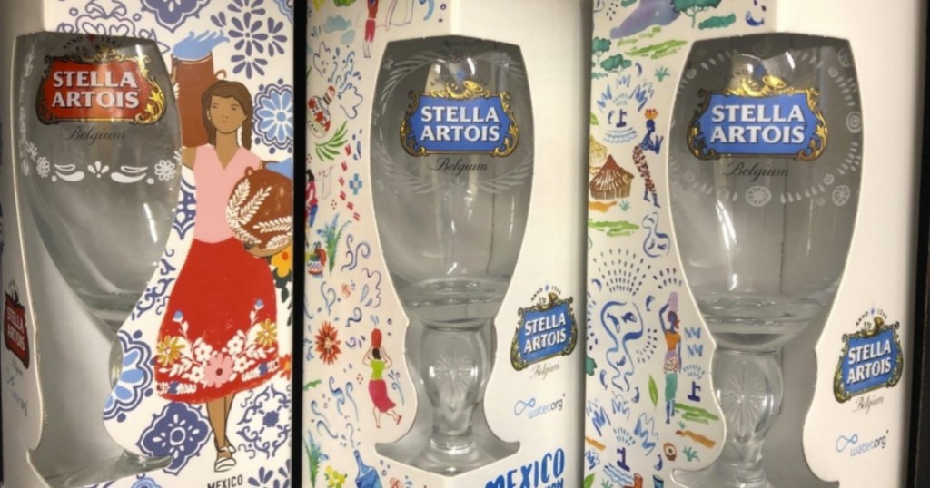 Three limited edition Stella Artois Beer Glasses