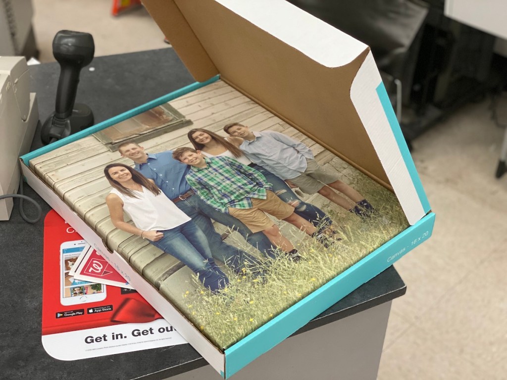 Walgreens Photo Canvas in box inside store