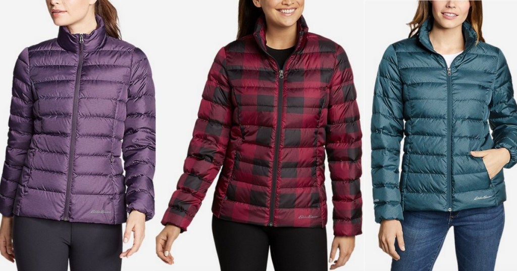 3 women wearing Women’s CirrusLite Down Jackets