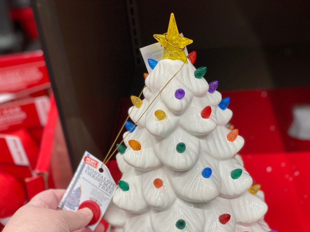 white ceramic Christmas tree at ALDI 