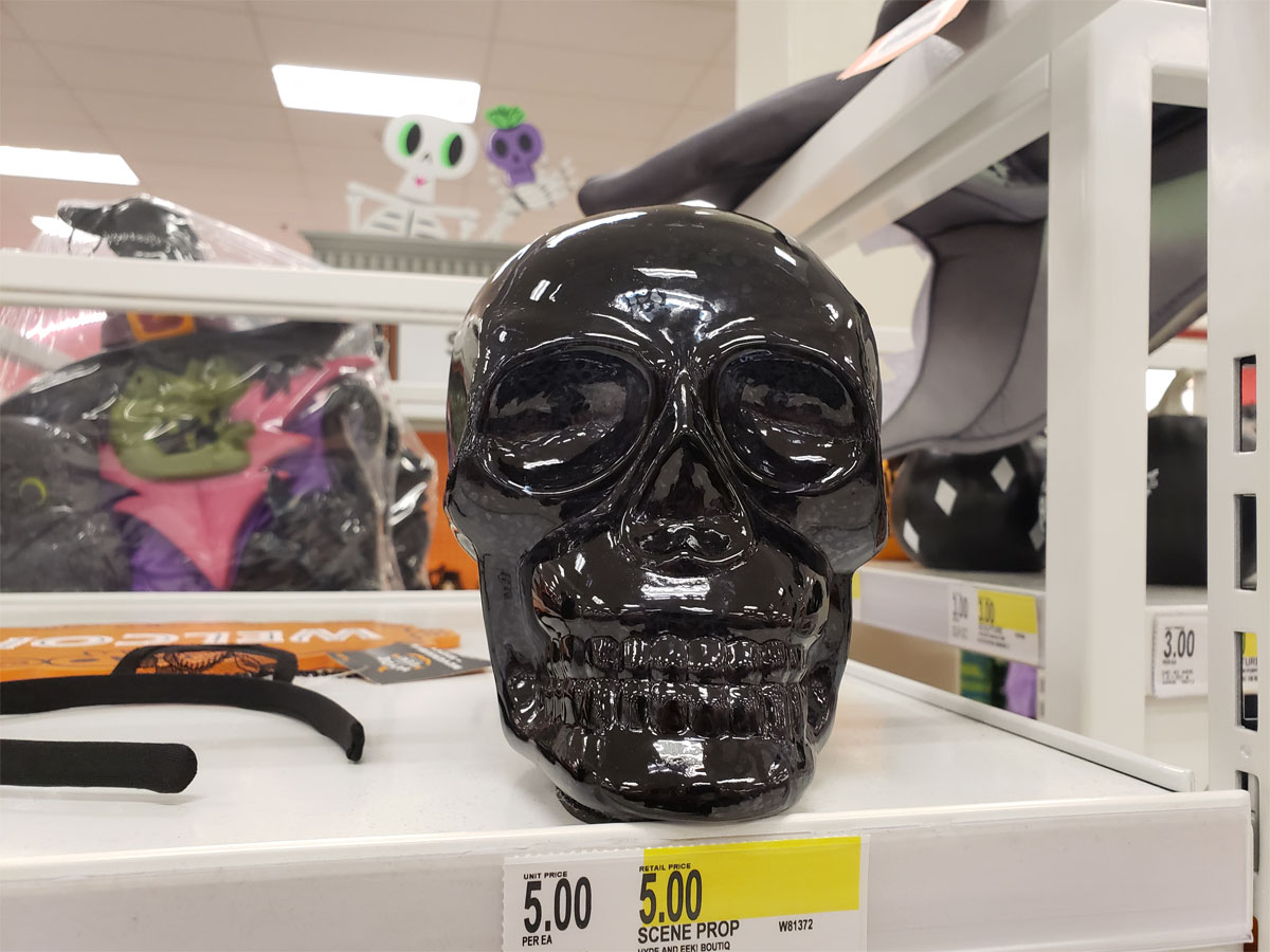 mercury glass black skull at target