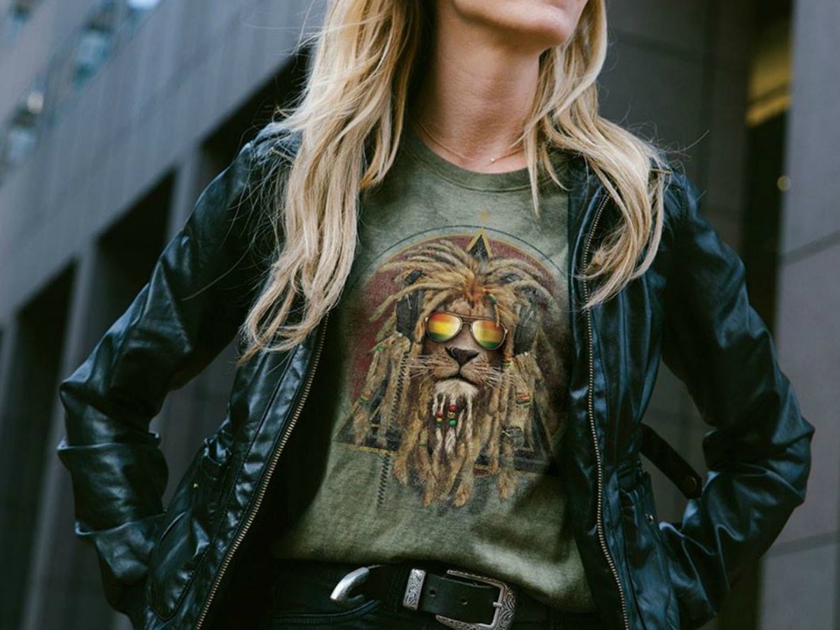 woman in jacket and tee shirt