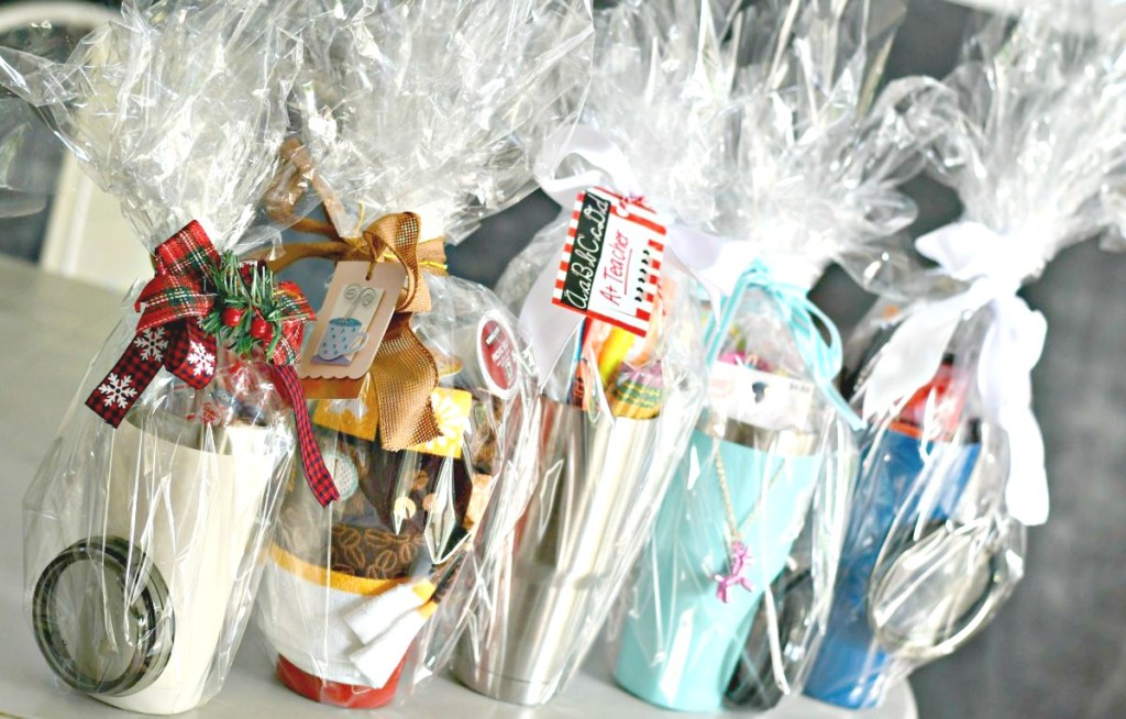 wrapped tumbler gifts 