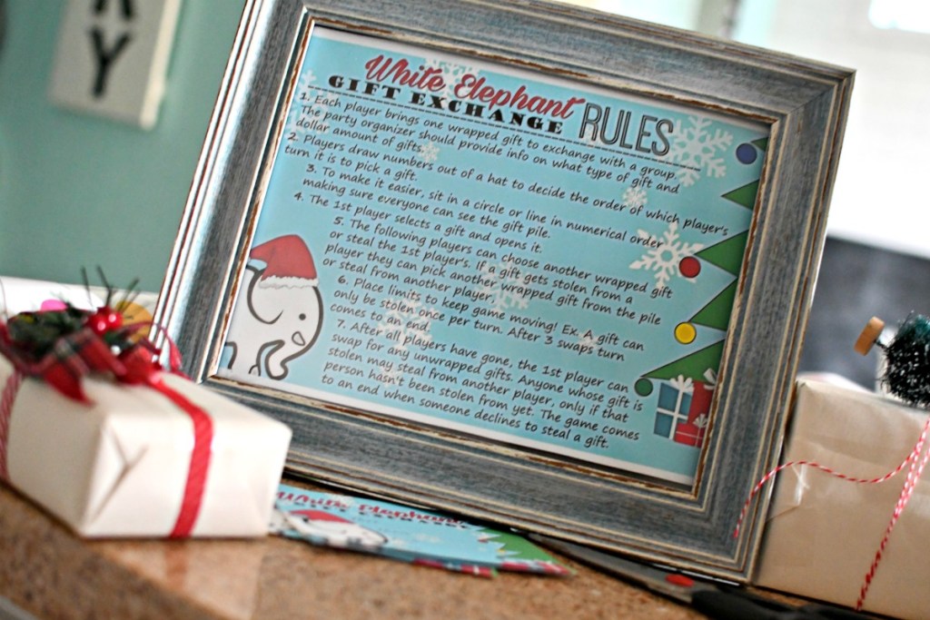 framed white elephant gift exchange rules