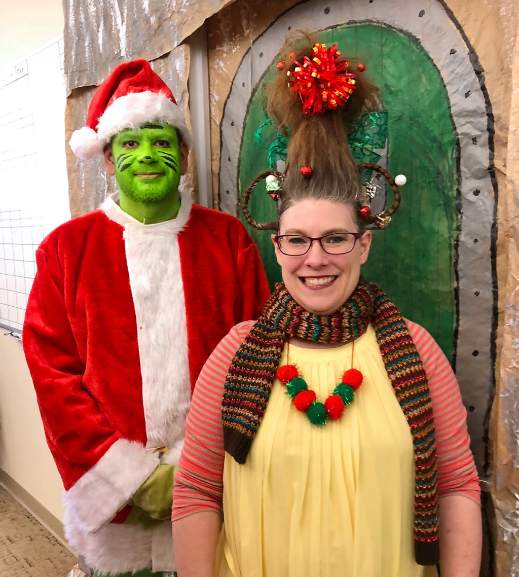 Hip2Save reader dressed as Cindy Lou Who and Grinch