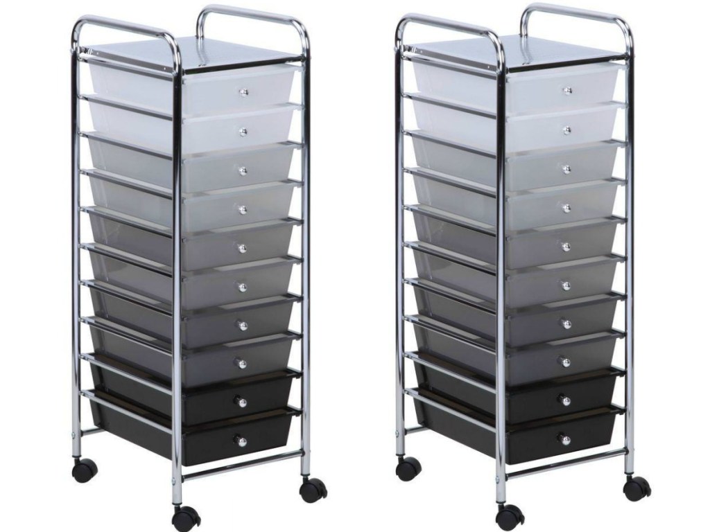 2 rolling carts with drawers