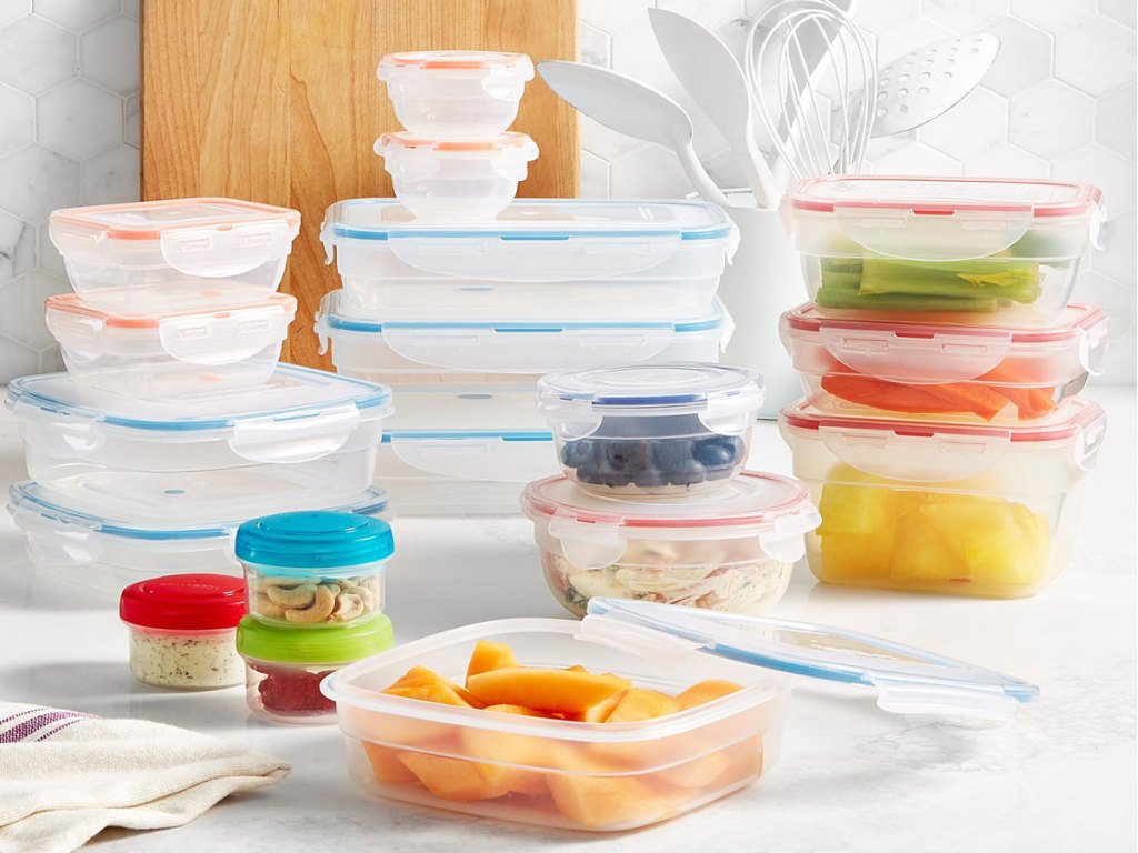36-Piece Lock n Lock Easy Essentials Color Mates Food Storage Container Set