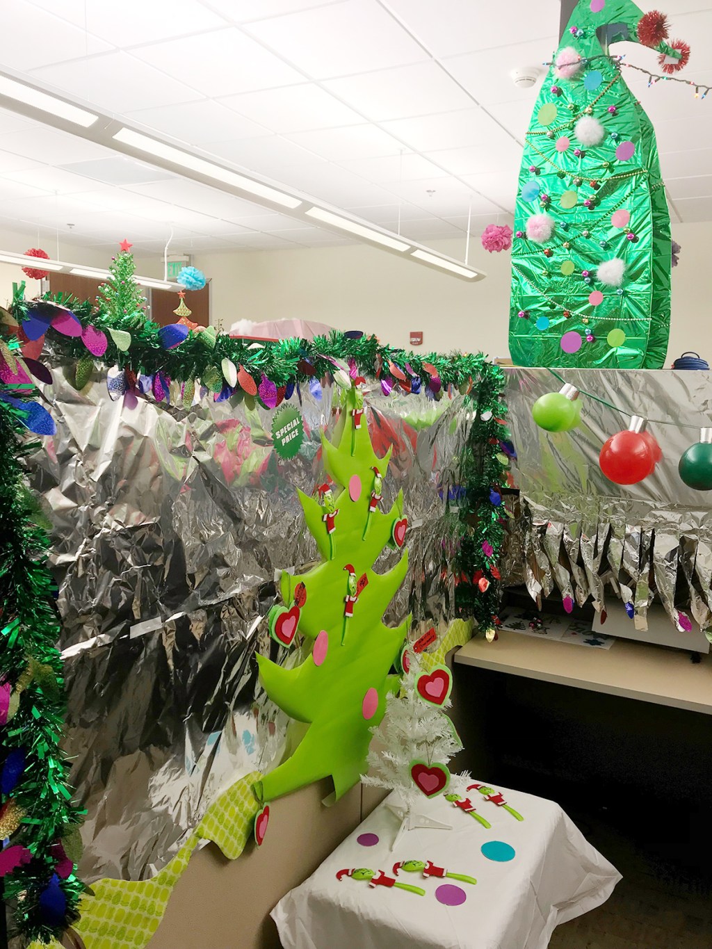 Office decorated with Whoville theme