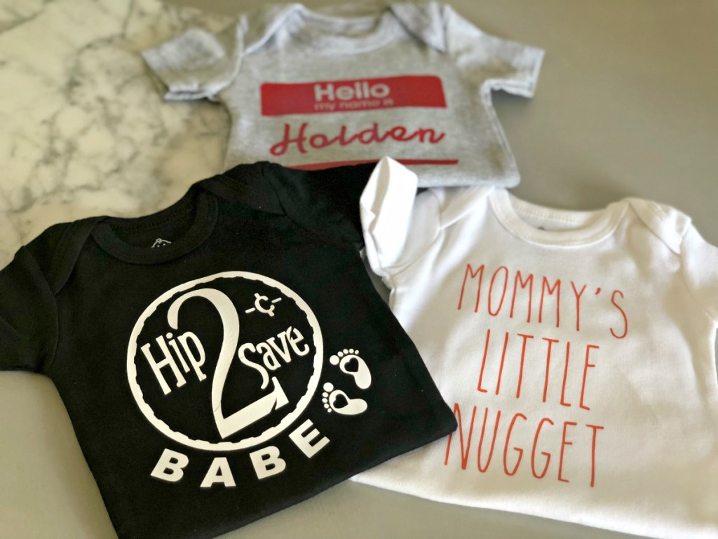 personalized onesie using cricut