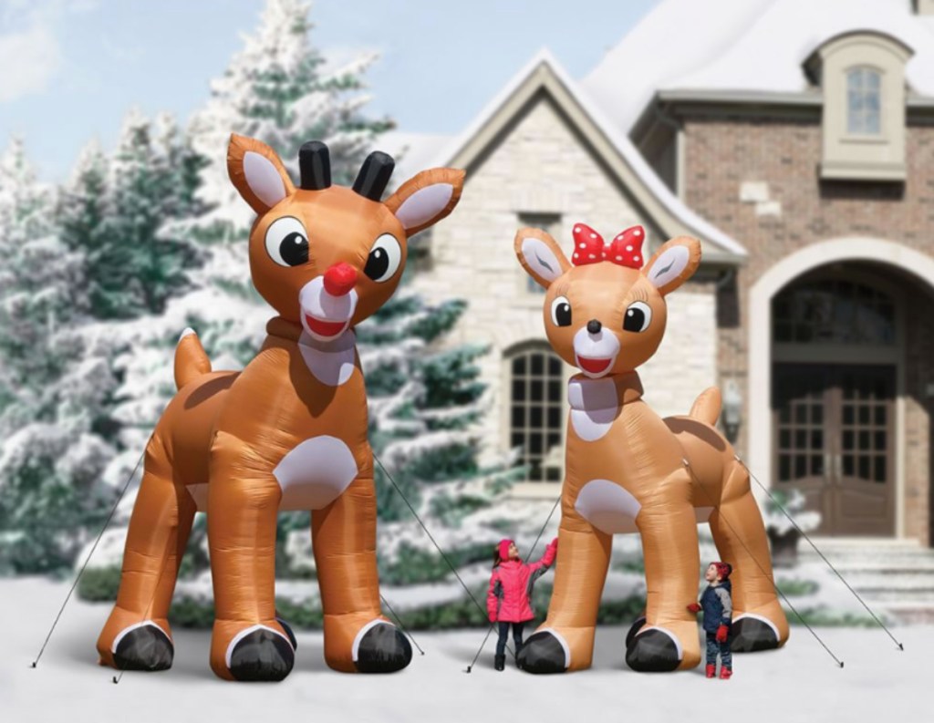 Rudolph and Clarice giant inflatable reindeer
