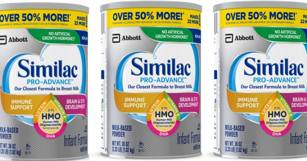 similac pro-advance formula canisters