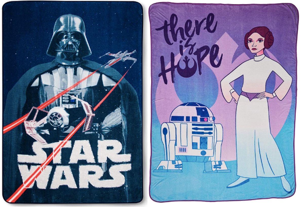 Jay Franco Star Wars Classic Vintage Logo Blanket, Blue