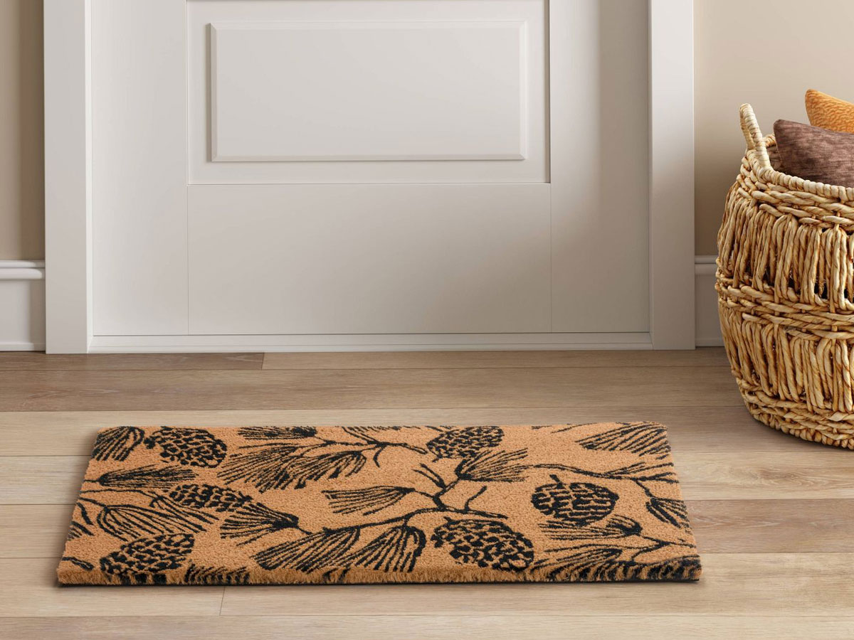 Threshold 18"X30" Pine Coir Inline Doormat Tan/Black Rug