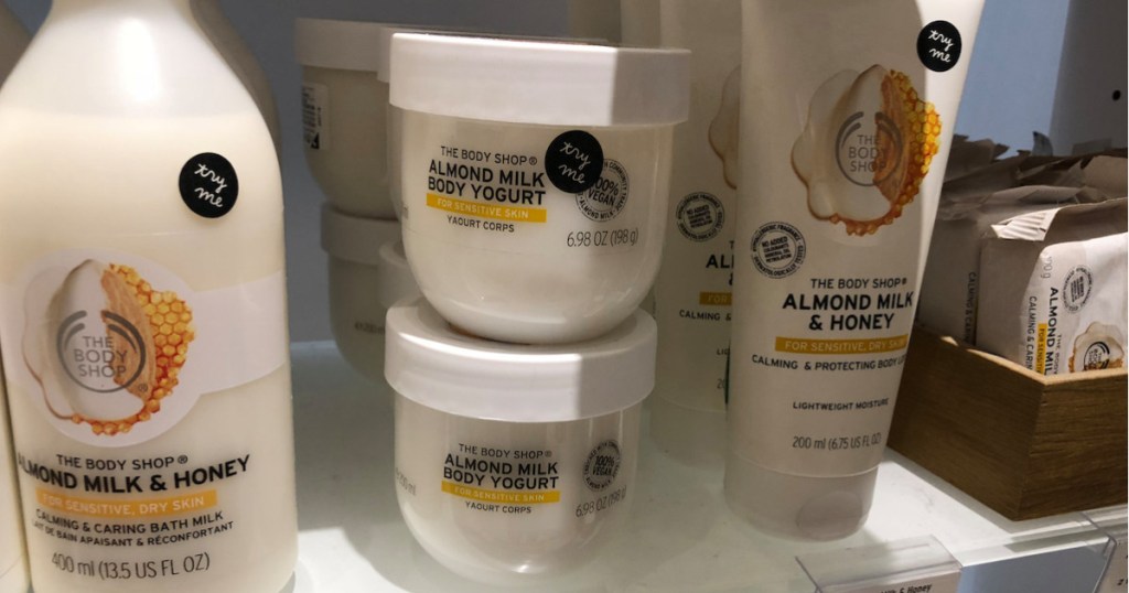 containers of body yogurt at the body shop