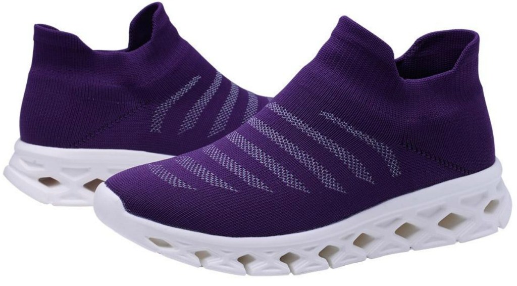 pair of purple shoes