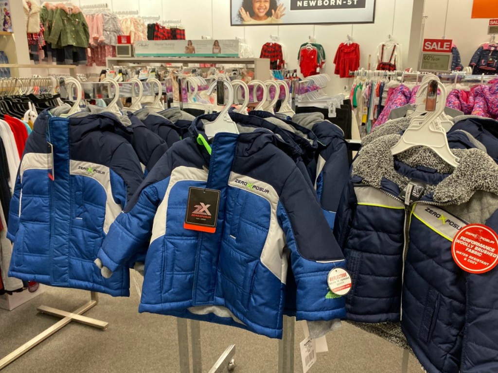 boys jackets on display in store