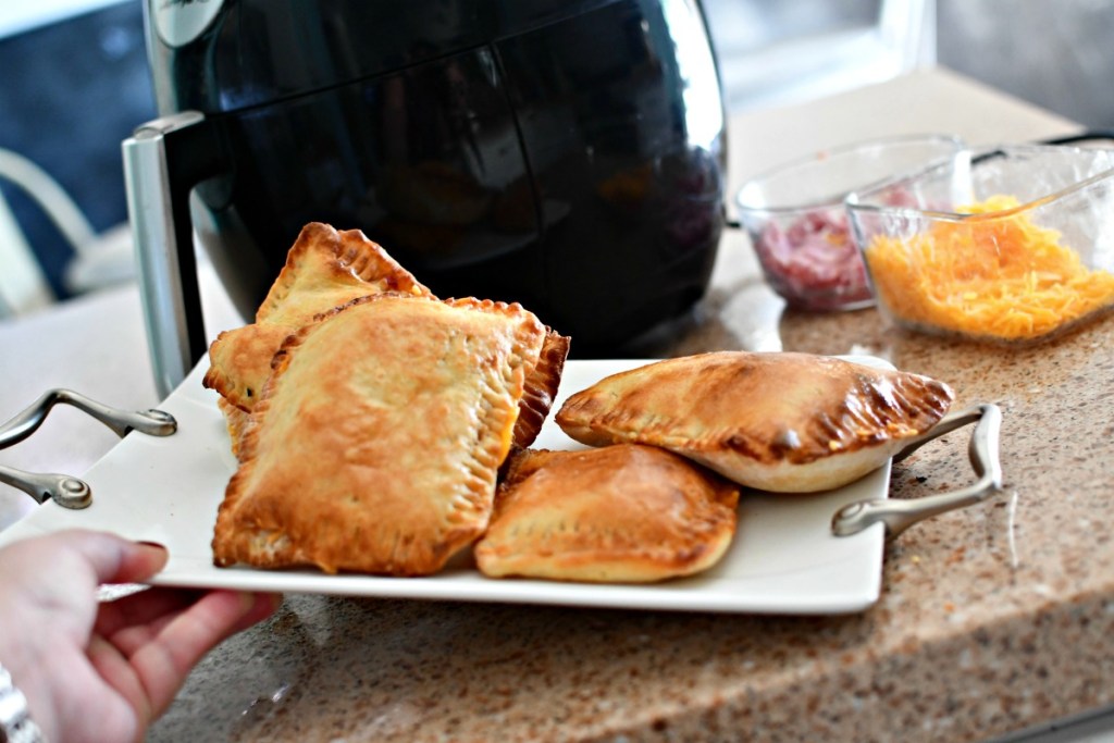 tray of hot pockets from the air fryer