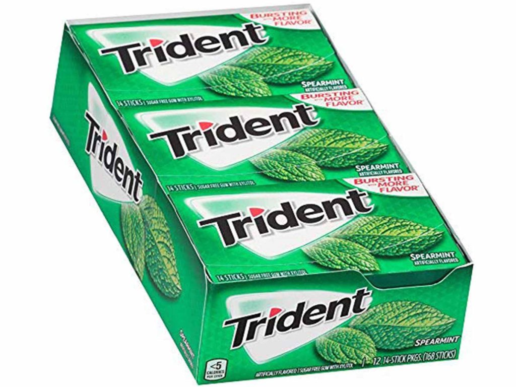 12 Packs of Trident Spearmint Flavor Sugar-Free Gum