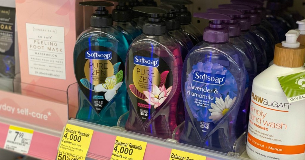 softsoap hand soap on a shelf in store