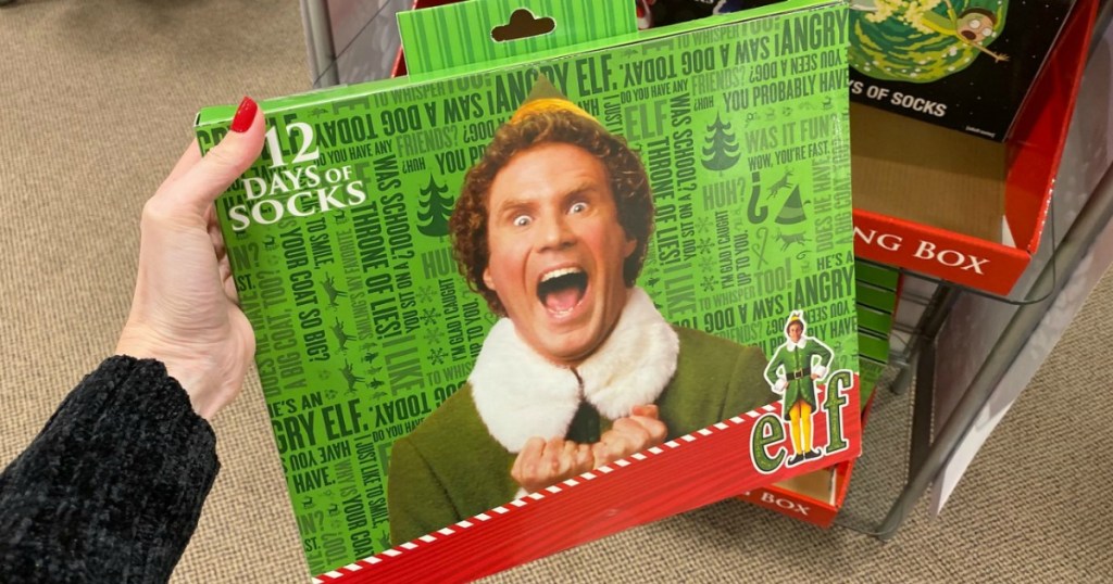 12 Days of Socks set Buddy the Elf themed