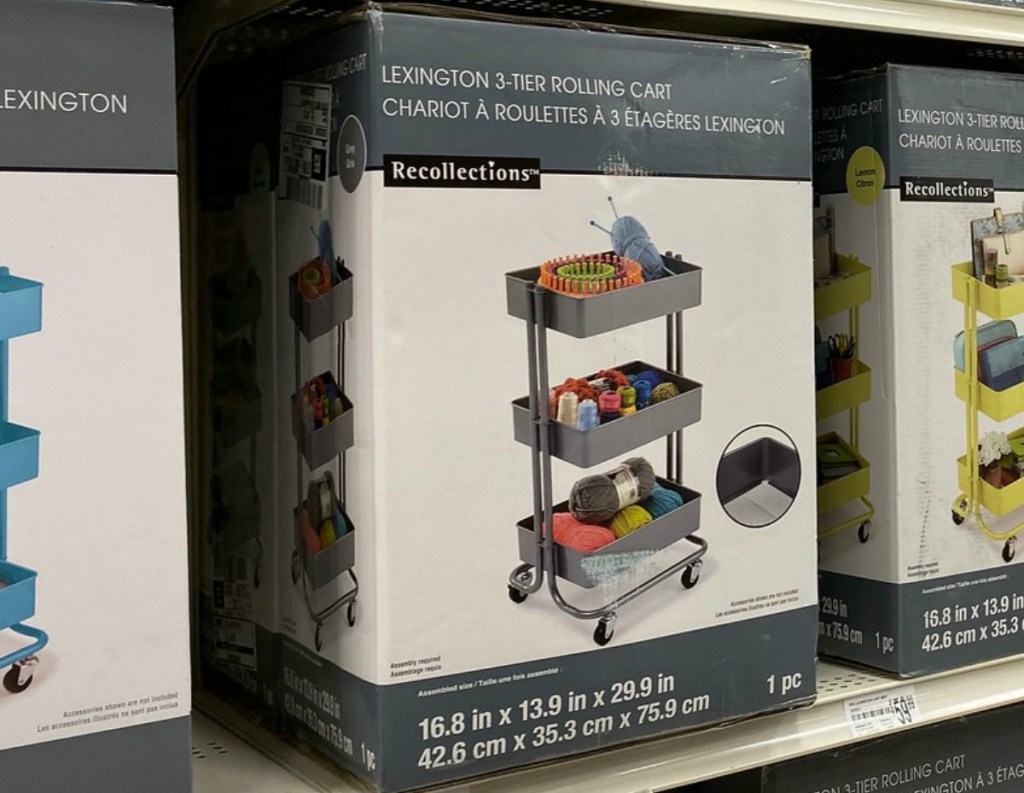 3-tier rolling cart in package