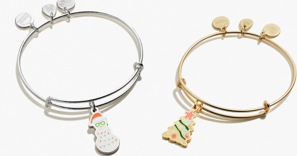 Alex and Ani Snowman and Christmas Tree Bangles