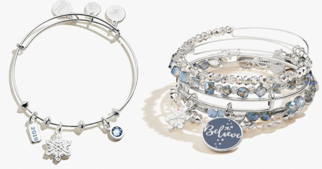 Alex and Ani Silver Holiday Bangles