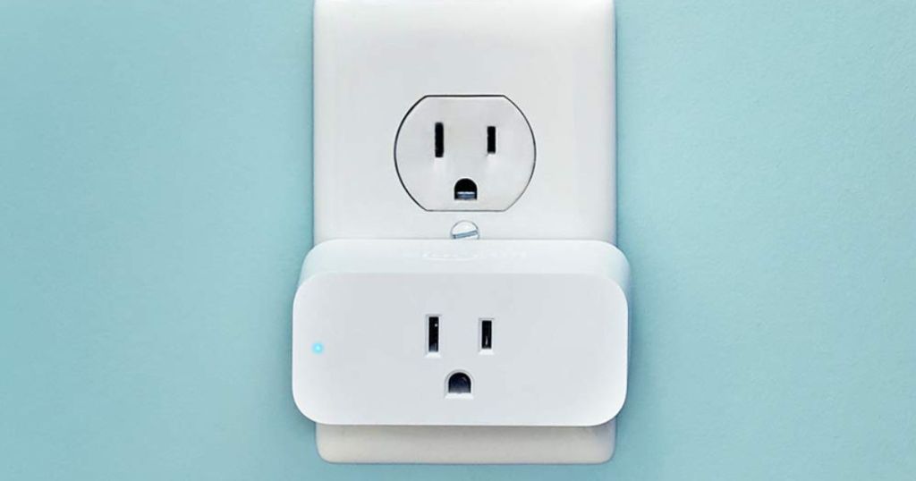 Amazon Smart Plug Outlet with blue background