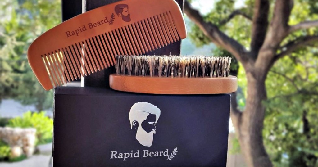 Beard Brush and Beard Comb kit for Men