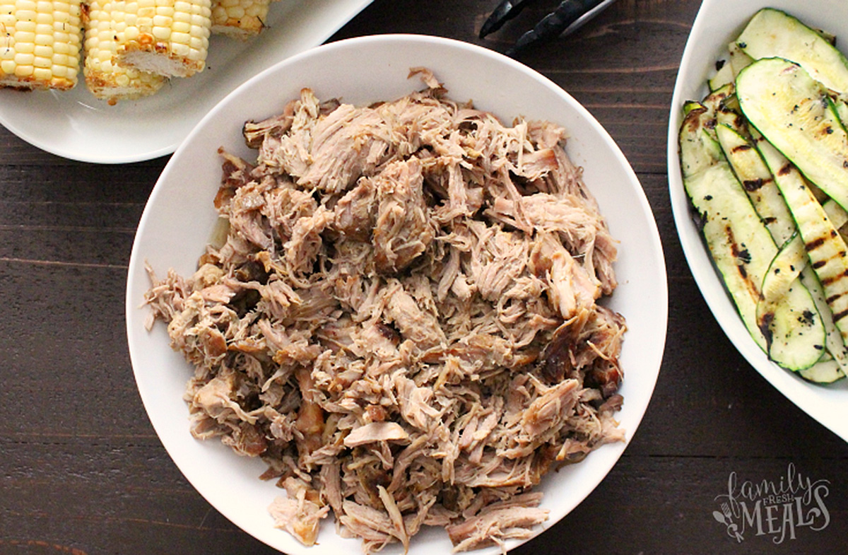 kalua pork in a bowl, one of the scrumptious 3 ingredient Crock Pot meals that you can make