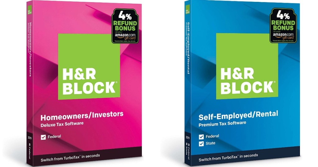 H&R Block Deluxe and Premium software