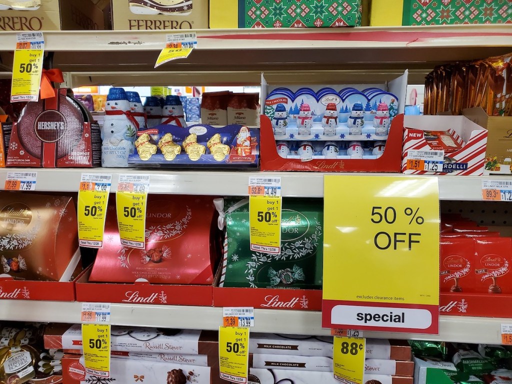 Holiday Chocolate at CVS hershye's, lindt, lindor