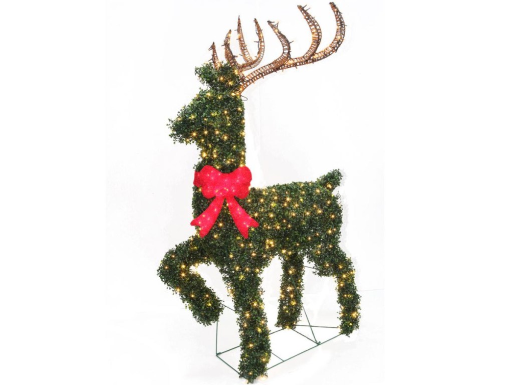 Home Accents Holiday 67-in Topiary Deer Sculpture with Warm White Lights