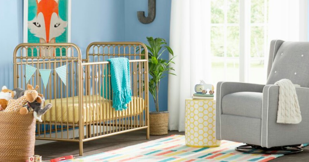 Monarch Hill Ivy Crib in Gold in baby room
