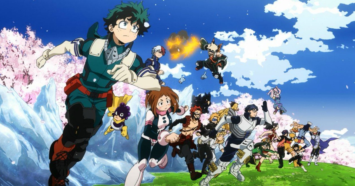 My Hero Academia screen grab of characters running