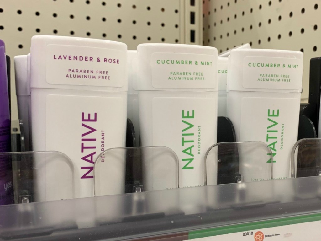 Native Deodorant on display in-store